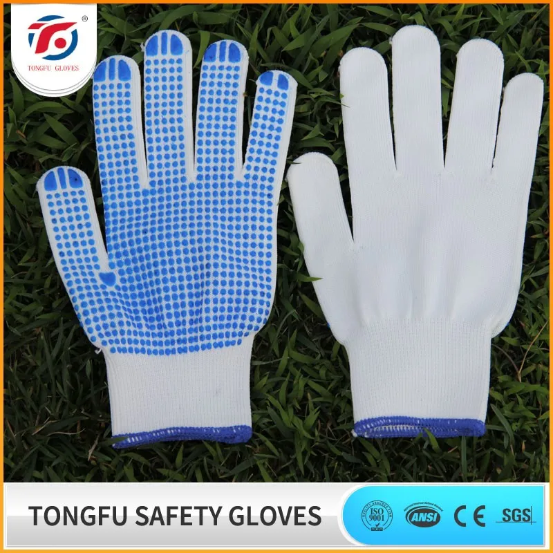 cotton gloves with PVC dots