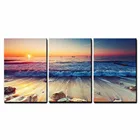 HD Print 3 Panel Sunset Beach Seascape Picture Canvas Painting Wall Art Modern Home Decor