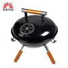 Round ceramic charcoal barbecue smokerless portable grill