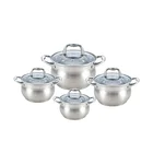 Multifunctional easy to clean stainless steel stew pot home cooking cookware set