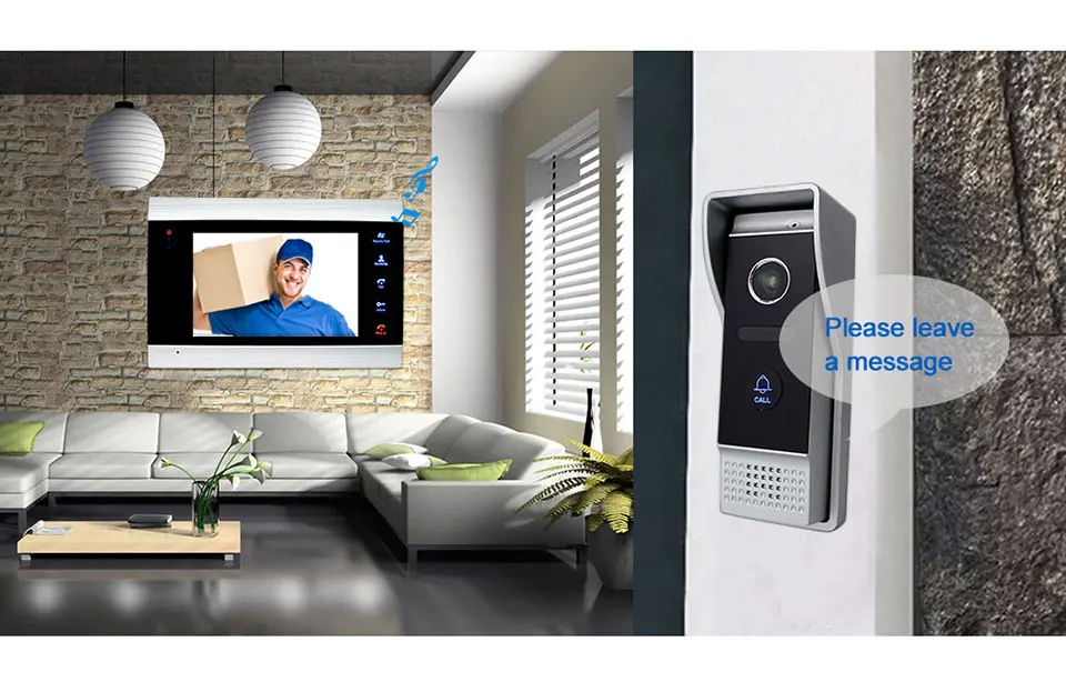 Popular MP4 Playing IR LEDs door intercom system for Villa House