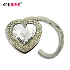 China Factory Custom Table Top Metal Foldable Heart Shape Bag Hanger