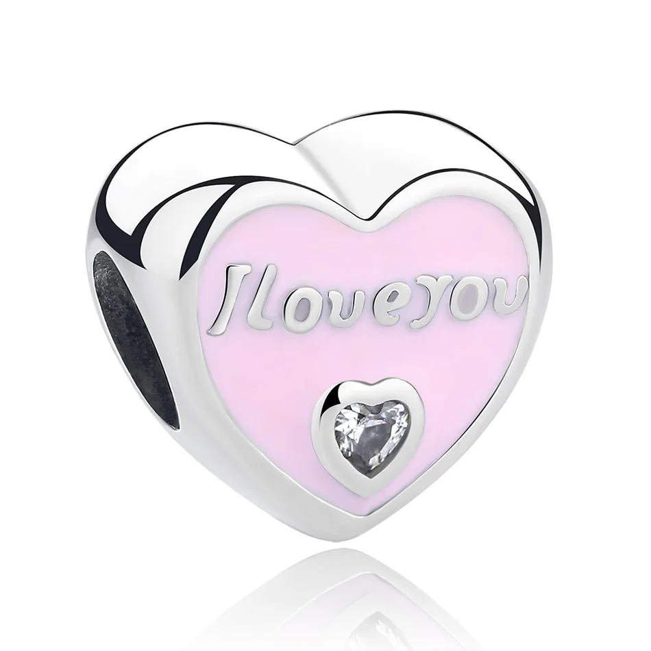 925 Sterling Silver Charm Pink Heart I LOVE YOU Charm Bead Fit Original Bracelet DIY Jewelry for Valentine's Day
925 Sterling Silver Charm Pink Heart I LOVE YOU Charm Bead Fit Original Bracelet DIY Jewelry for Valentine's Day