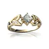 14K Gold Green Amethyst and Diamond Square Celtic Knot Ring