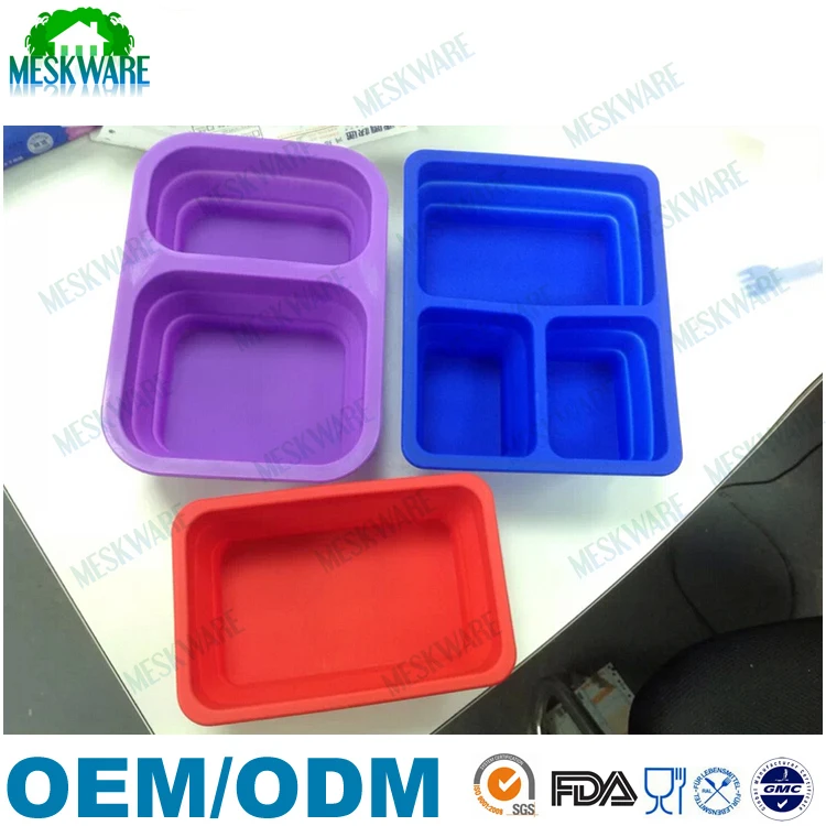 collapsible silicone lunch box, convenient to carry with folding