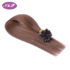 YF Straight Keratin Capsules Human Hair Nail U-Tip Machine Made Remy Pre Bonded Hair Extension