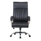 M&C Black Synthetic Leather Ergonomic High Back Flexible Seat Wrinkle Office Chair