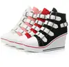 ZY1892A women lace-up wedge sneakers shoes