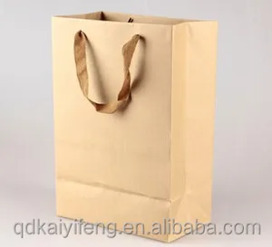 recycled brown kraft paper clothes gift packaging bag