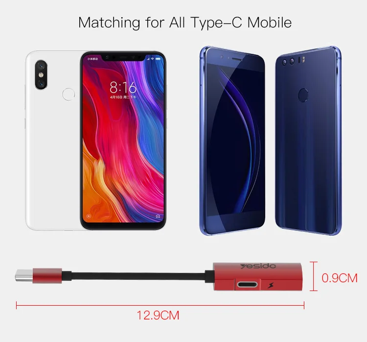 Drop Shopping Type-C Audio Connector Adapter Usb C To 3.5Mm Jack Aux Audio Splitter Adapter