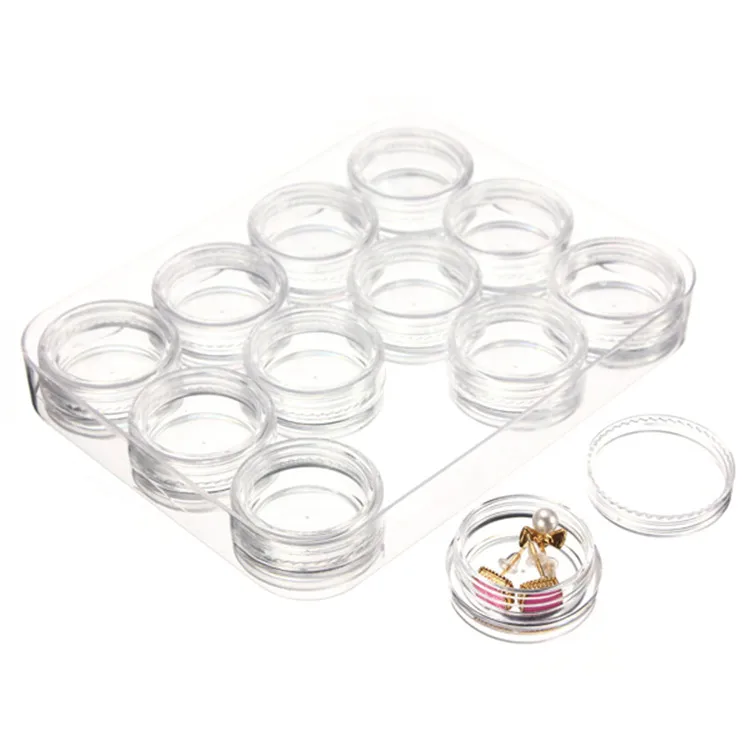 Clear Plastic Jewelry Bead Storage Box Small Round Container Jars Make Up Organizer Boxes, White
Clear Plastic Jewelry Bead Storage Box Small Round Container Jars Make Up Organizer Boxes, White