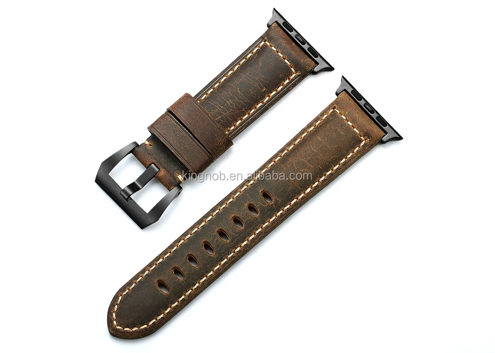 handmade italian vintage calf leather strap spring bar adapter