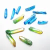 Wholesale amazing natural aura quartz crystal point Beads with hole