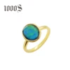 925 Sterling Silver Adjustable Colors Emotional Temperature Changing Mood Ring Jewelry Custom Water Drop Shape Design