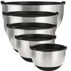 Stainless steel color silicone bottom salad mixing bowl