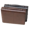 Custom 13inch PU Leather portfolio multifunctional Briefcase Zipper binder Portfolio