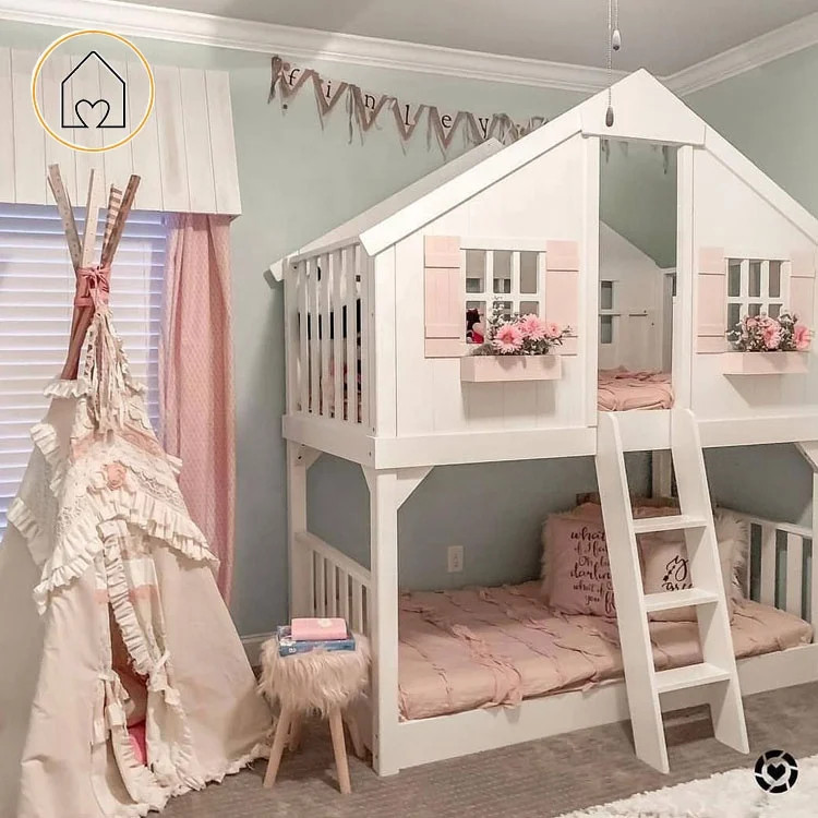kids bunk bed house