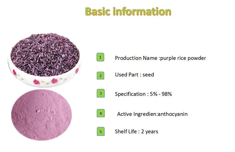 fda high quality best price purple rice powder anti glycation