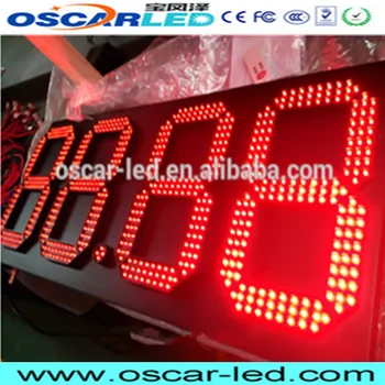 oscarled 2017 led time temperature sign/ 12 inch outdoor led gas pricing signs/ 18 inch score board led display