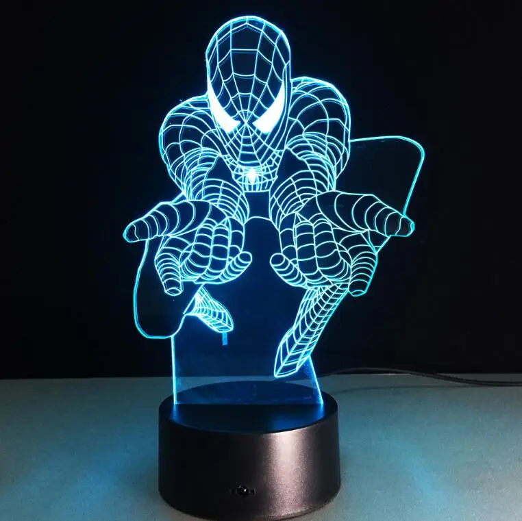 Different Theme Light Spider Man Night Lights 3d Kids Room Led Light Decor 3d Night Light For Gifts Buy 3d Night Light For Gifts Spider Man Night