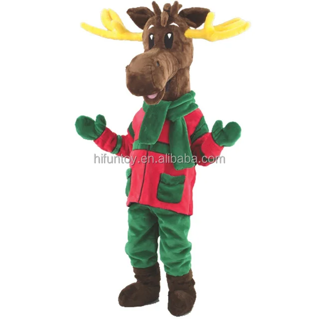 Funtoys CE Adult Fur Christmas Deer Mascot Reindeer Costumes For Sale
