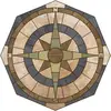 Cheap Natural Slate Design Mosaic Tile Wall Flooring Compass Rose Medallion