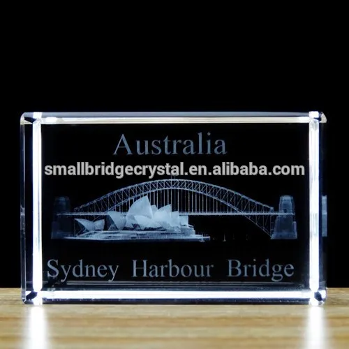 product wholesale 3d laser crystal artwork sydney harbour briday for home crystal decorations-21