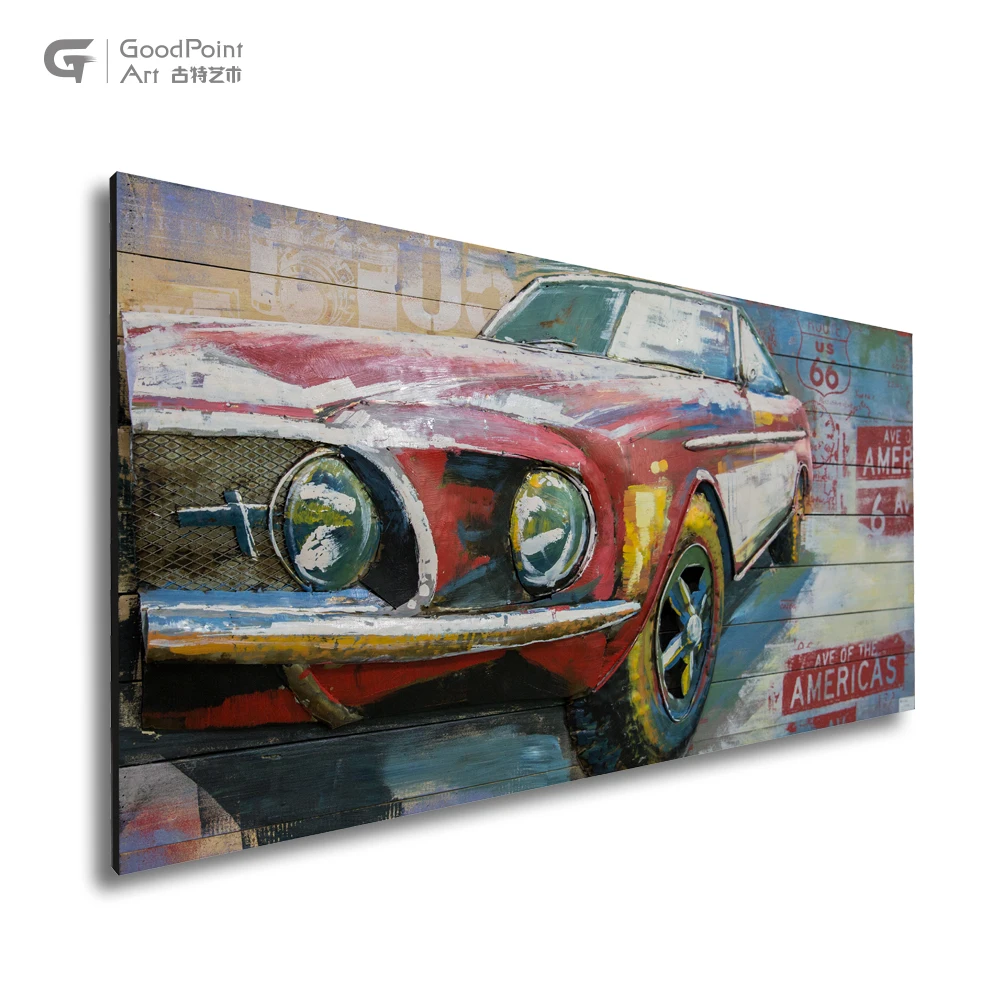 Mans Best Gift Rustic Car Painting 3d Metal Decor Home Wholesale