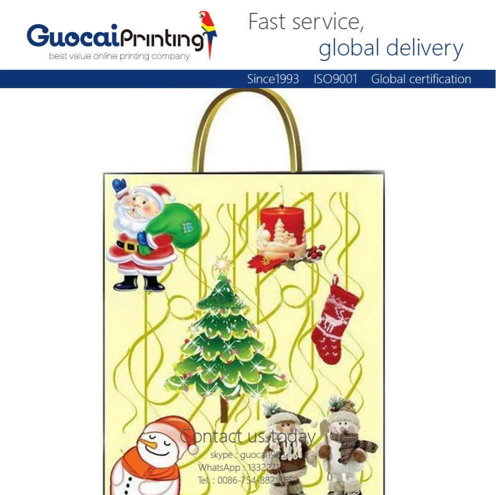 printed oem services handmade paper cheap christmas gift bags