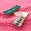 laser cut adhesive glue back woven label,iron on back clothing tag for underwear