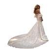 white elegant crochet sleeveless lace wedding dress for bridal