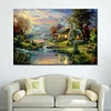 Thomas Kinkade Oil Paintings The Cottage Christmas Art posters and prints Giclee Art On Canvas Wall art for kids room