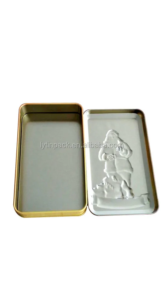 custom design christmas chocolate metal tin gift box for
