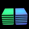 Modern Plastic cheap PE Glowing Lighting Led Square Coffee Stripe Table for Hot Selling