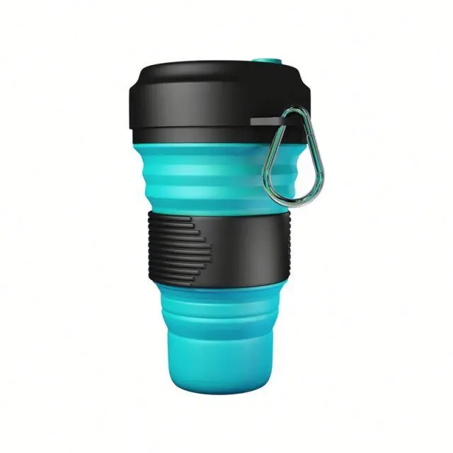 

Heat Resistance Foldable Suction Drinking Collapsible Folding Coffee Silicone Cup with Lid, Green ,red ,yellow ,blue and customized