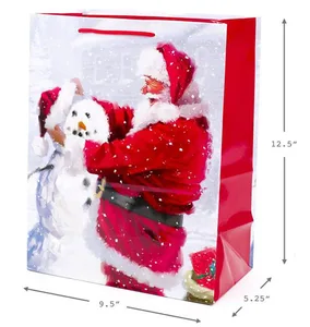 santan claus merry christmas holiday gift packaging paper bags