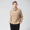 Italian trendy women sweater pullover puffy cotton acrylic girls turtleneck knitwear