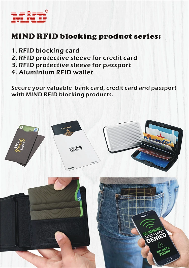 hot sales rfid blocking card credit card rfid wallet signal data