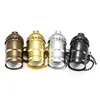 E26 E27 Brass Screw 110V 250V Thread Light Vintage Copper Lamp Holder Golden pull chain switch metal lamp holder