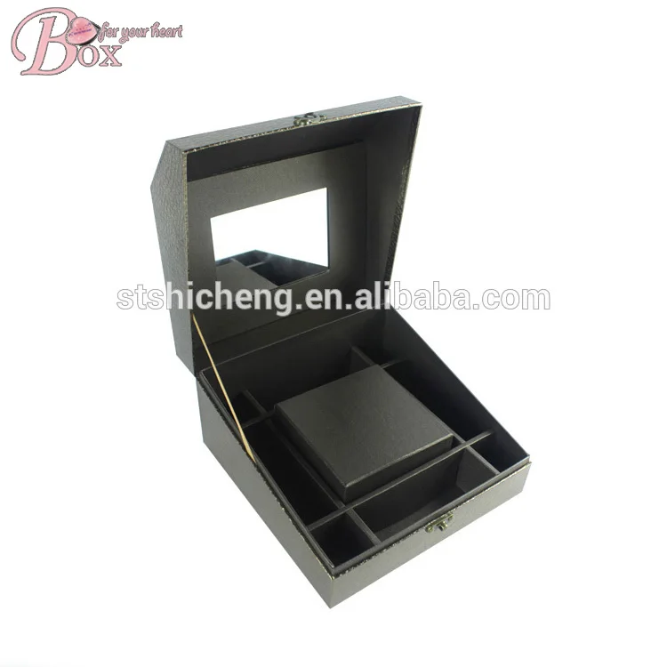 necklace jewelries cardboard mirror jewelry storage box with