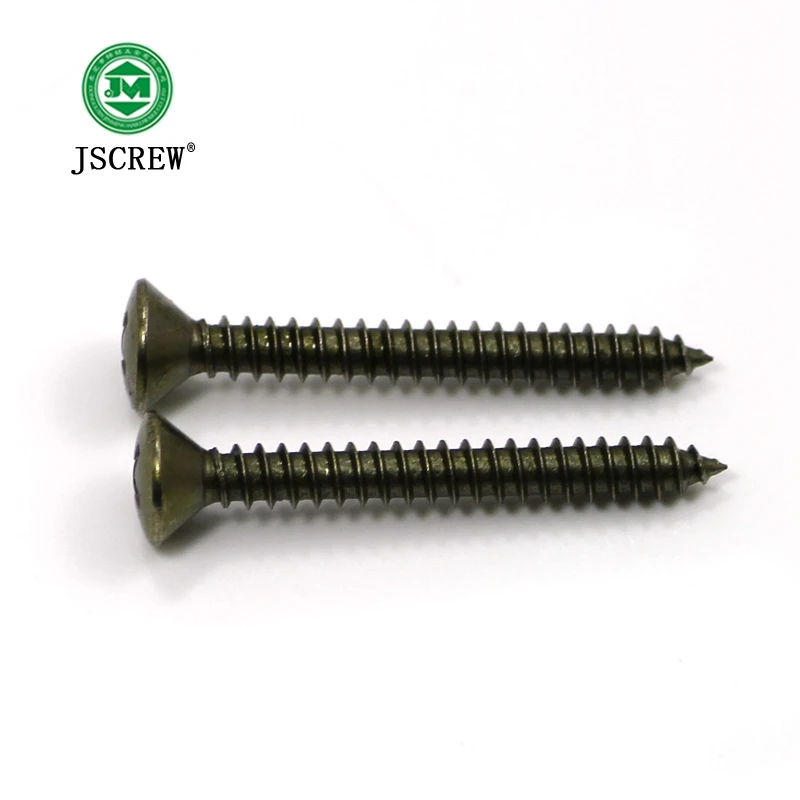 Black zinc plated coating Copper button flat head wood screw m3.5