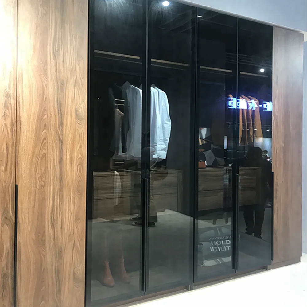 Latest Design Customized Interior Wardrobe Aluminium Frame Glass