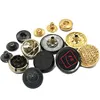 Clothing Decorative Embossed Logo Metal Clip Covered Skull Cap Snap Button Wholesale For Jacket