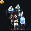 JQ Three Layer of Transparent Makeup organizer Acrylic Cosmetics sample Stand Small Conjoined Ladder Display Shelves j10100