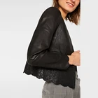 Fashion Women Short Black no zipper Genuine Sheepskin Pure Leather woman Jackets with high quality