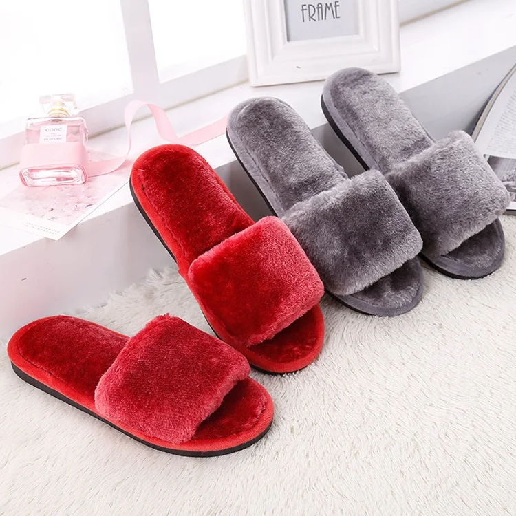 Wholesale open toe soft fashion winter soft sole faux fur comfy sole lady men slides plush slippers cotton bedroom shoes, Customized 
Wholesale open toe soft fashion winter soft sole faux fur comfy sole lady men slides plush slippers cotton bedroom shoes, Customized