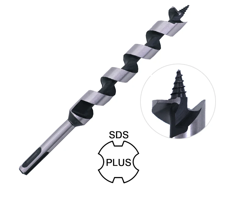 6Pcs 200mm SDS Plus Shank Auger Drill Bit Set for Wood
