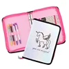 Unicorn Clipboard Holographic printing 3 Ring folder Zipper Binder with pouch