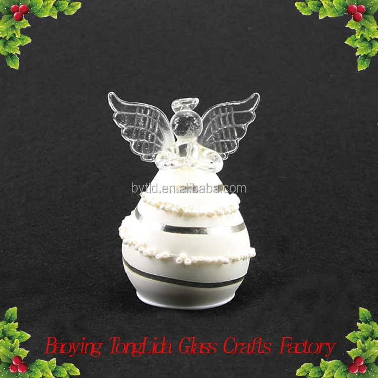 Christmas decoration supplies glass angel figurine baubles