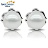 9-10mm button shape AAA fashion freshwater real pearl earring